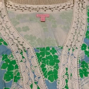 Vintage Lily Pulitzer cotton dress with lace trim